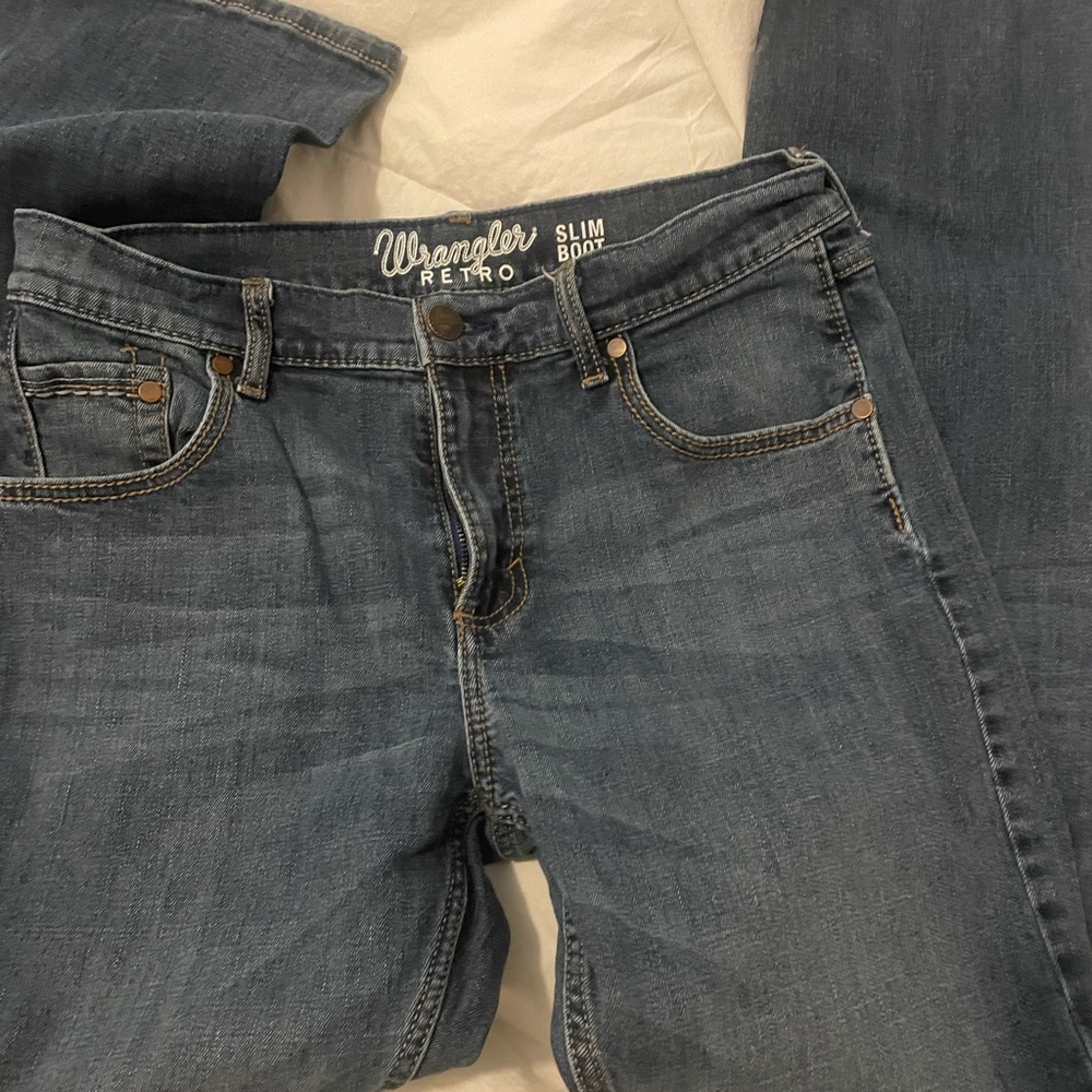 Mens retro slim wrangler jeans